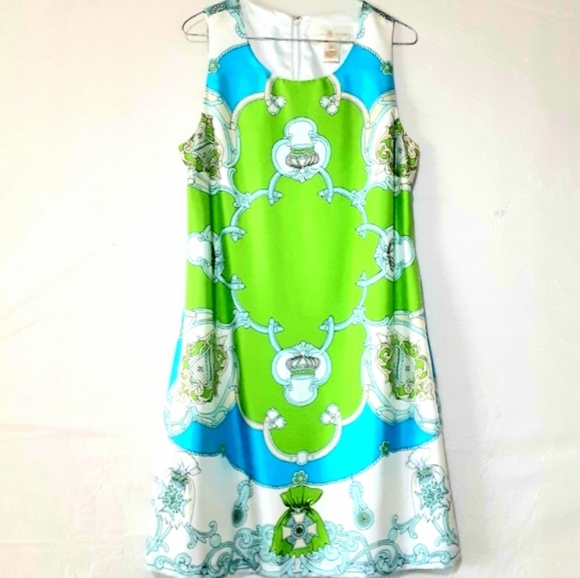 JULIE BROWN Crown Print Shift Dress NWOT - Picture 2 of 9